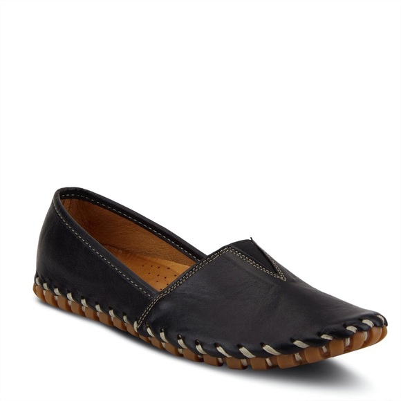 Spring Step Kathaleta Slip On Leather Shoes Black Size 38 minimalist euro - Picture 1 of 12